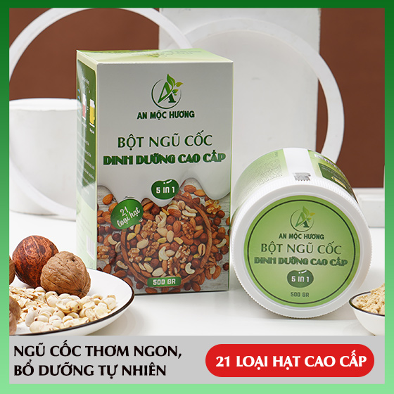 Bột Ngũ Cốc An Mộc Hương 500G - Thành Phần 21 Loại Hạt Cao Cấp, Tăng Cường Sức Khoẻ, Cải Thiện Vóc Dáng