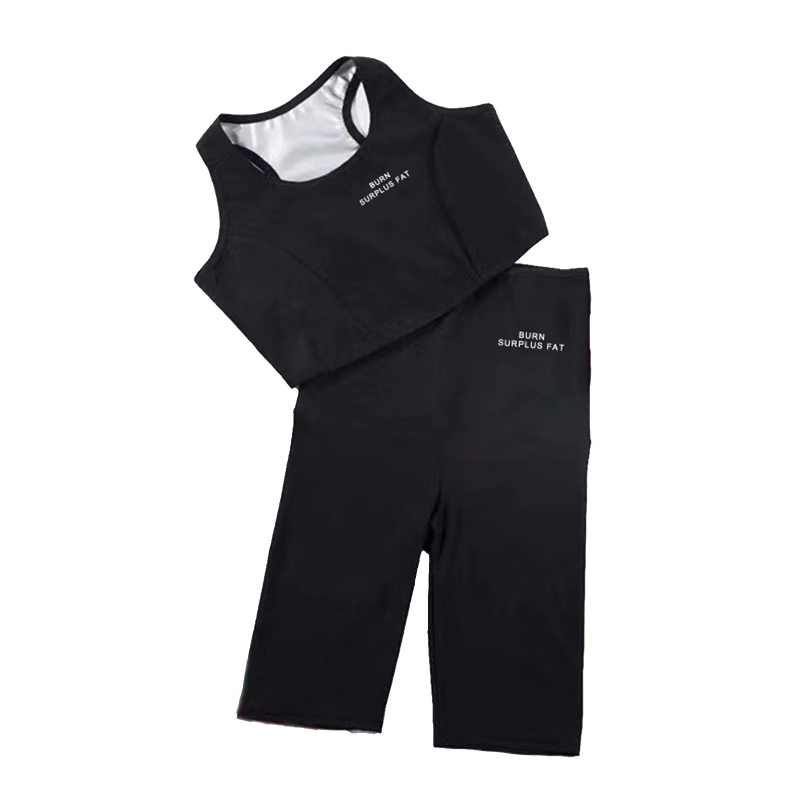 2xWomen Sauna Pants Slimming Loss Weight Sweat Crop Top Fat Burner Shorts XL