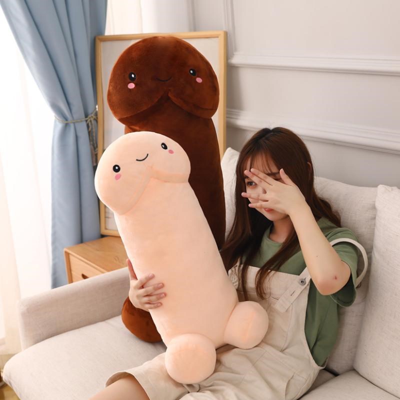 Gối ôm gấu bông hình con ciu siêu dễ thương 1m màu Nude