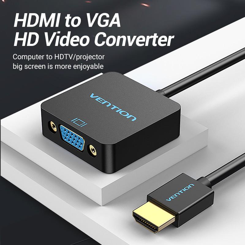 Cáp chuyển HDMI to VGA Vention ACFBB, hỗ trợ độ phân giải 1080P@60Hz - Hàng chính hãng