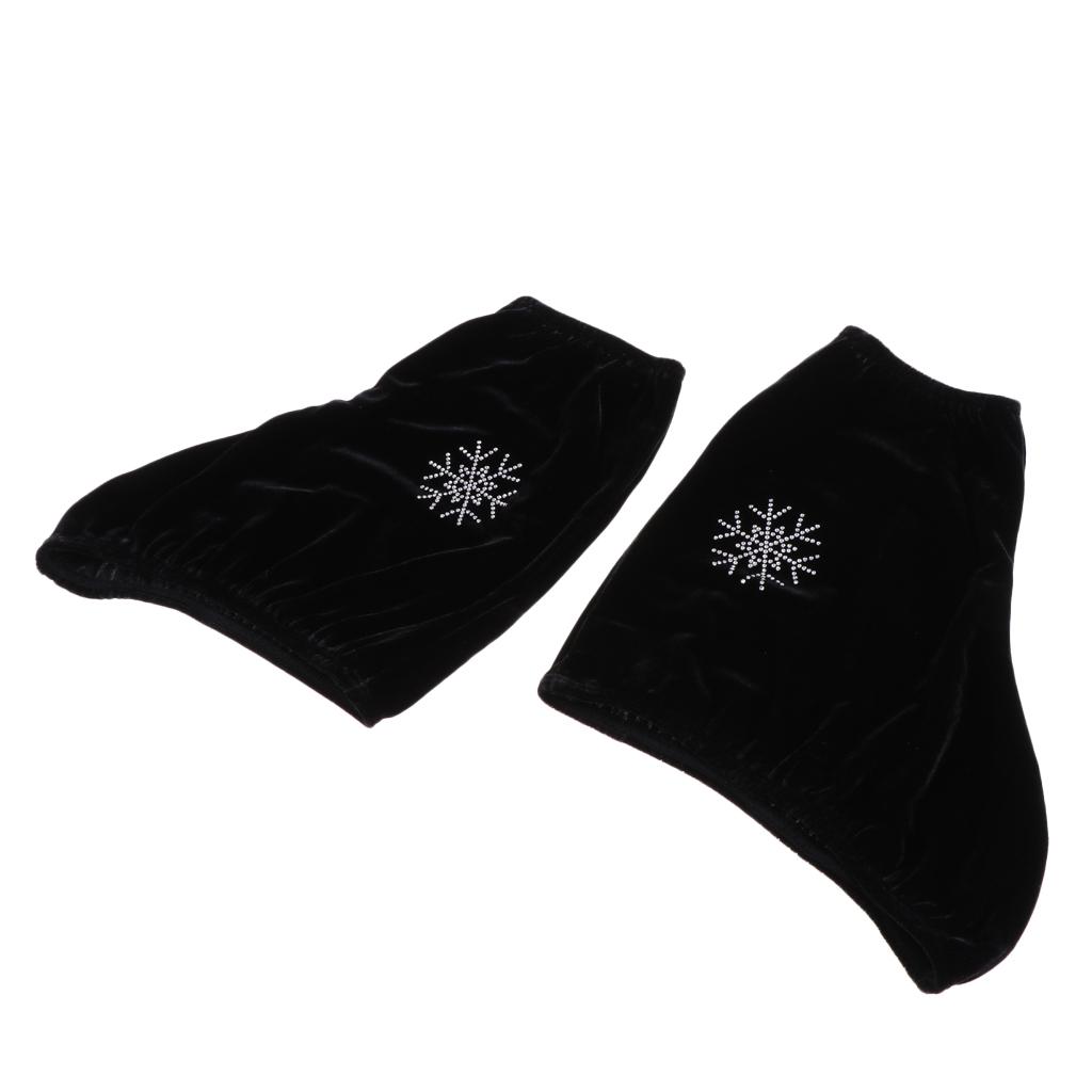 1 Pair Velvet Figure Ice Skate Boot Covers Protector Protect Skates from Dust Black Blue Fushia