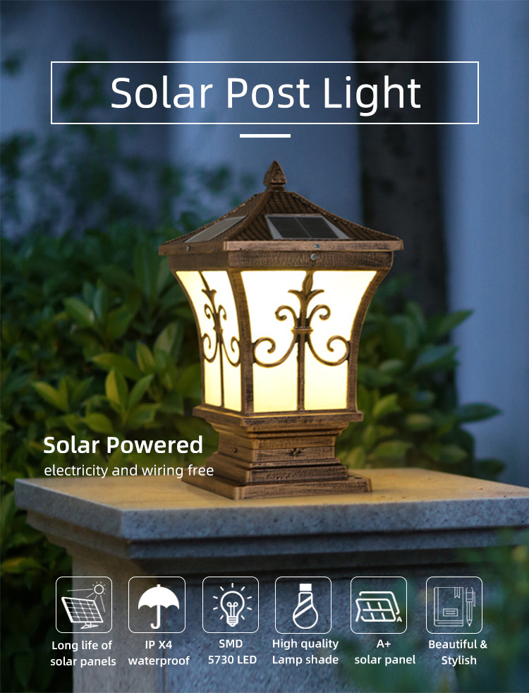 Đèn Trụ Cổng Năng Lượng Mặt Trời 2W K20 Đèn Trang Trí Đèn Led Ngoài Trời Chống Nước IP65 | Phúc Thịnh Solar