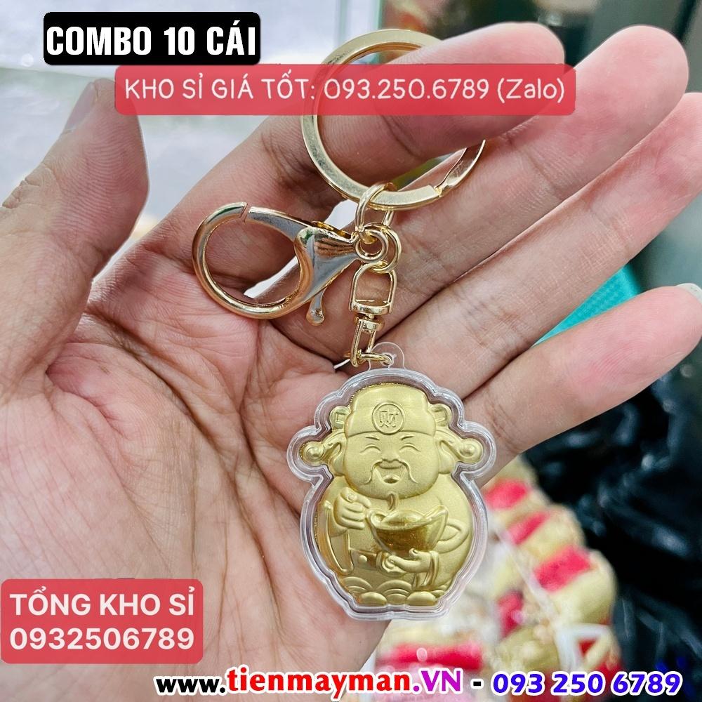 Sét 10 Móc Khóa Ông Thần Tài Vàng Khai Lộc May Mắn, Tiền lì xì tết 2023 , NELI