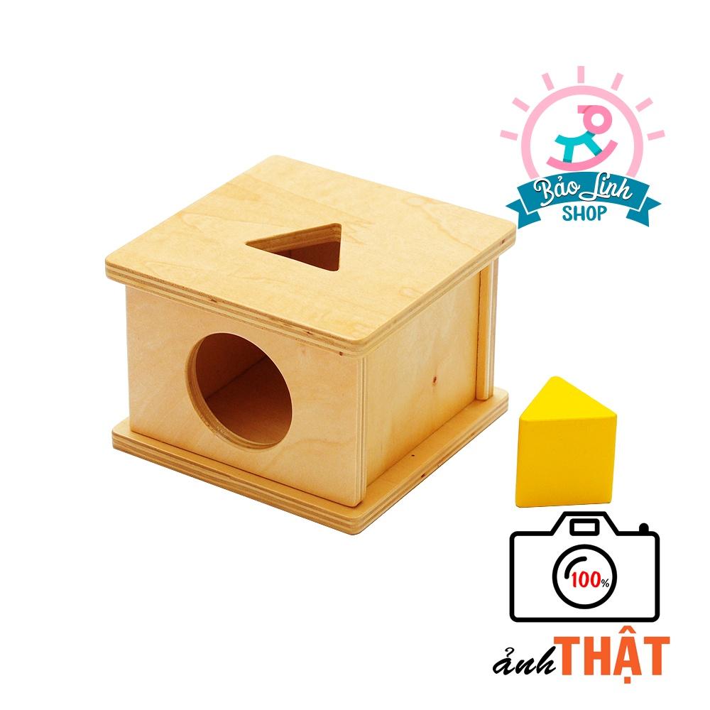 Đồ chơi cho bé 12-15 tháng tuổi - Hộp thả khối tam giác - Giáo cụ Montessori 0-3