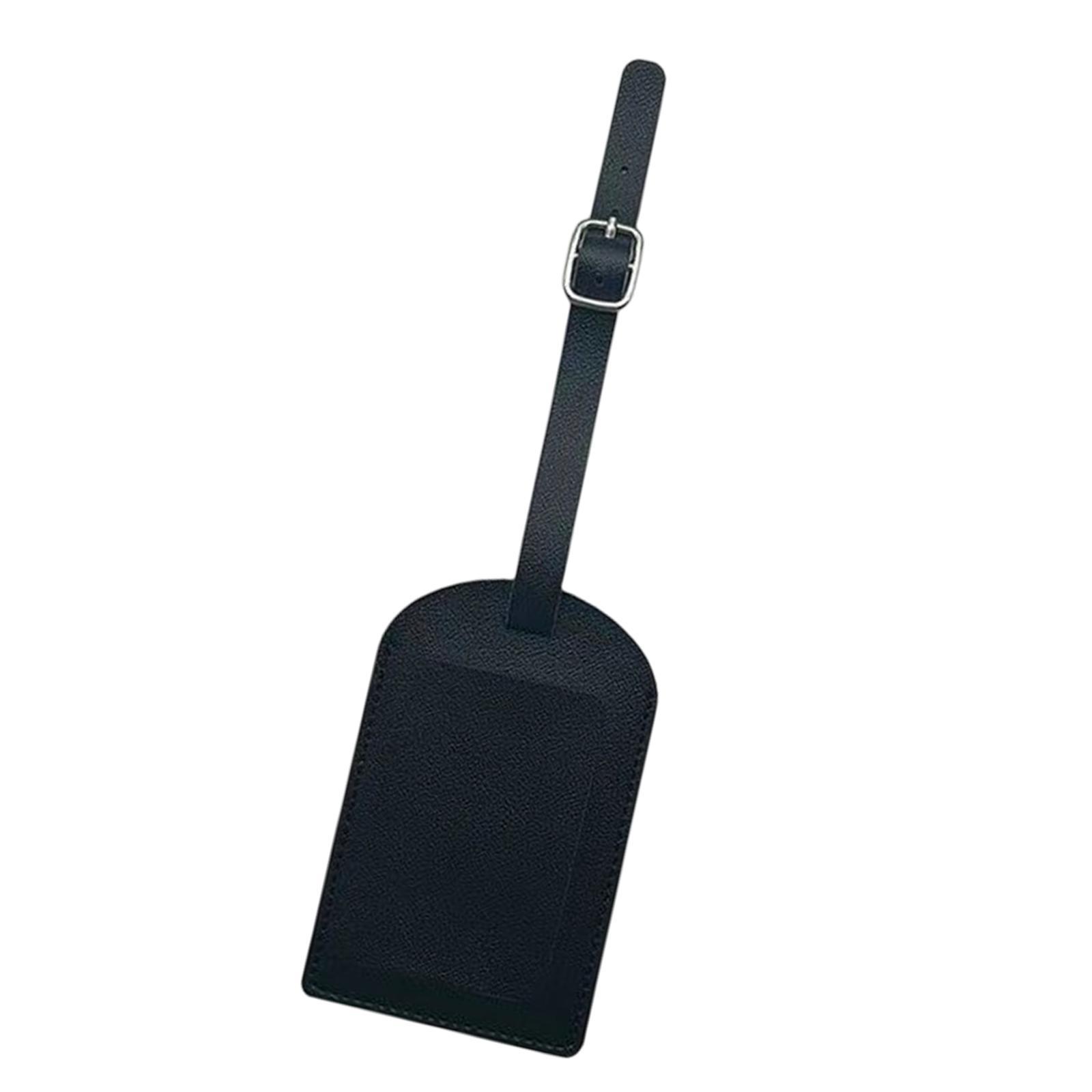 PU Leahter Luggage Tags Travel Accessories Suitcase Tags Privacy Backpack Black