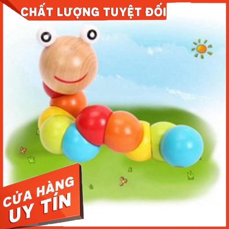 GIÁ SỐC- HCM- Con Sâu Gỗ_Đồ Chơi Con Sâu Gỗ Nhiều Màu Vui Nhộn Cho Bé Học Màu Sắc