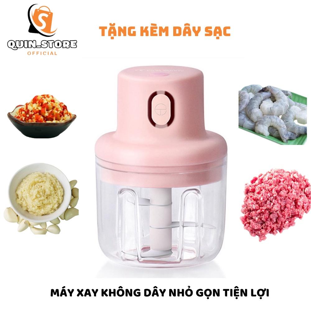 Máy Xay Mini Sạc Điện, Xay Thịt Ớt Hành Tỏi Rau Củ Quả Cầm Tay Siêu Tiện Lợi