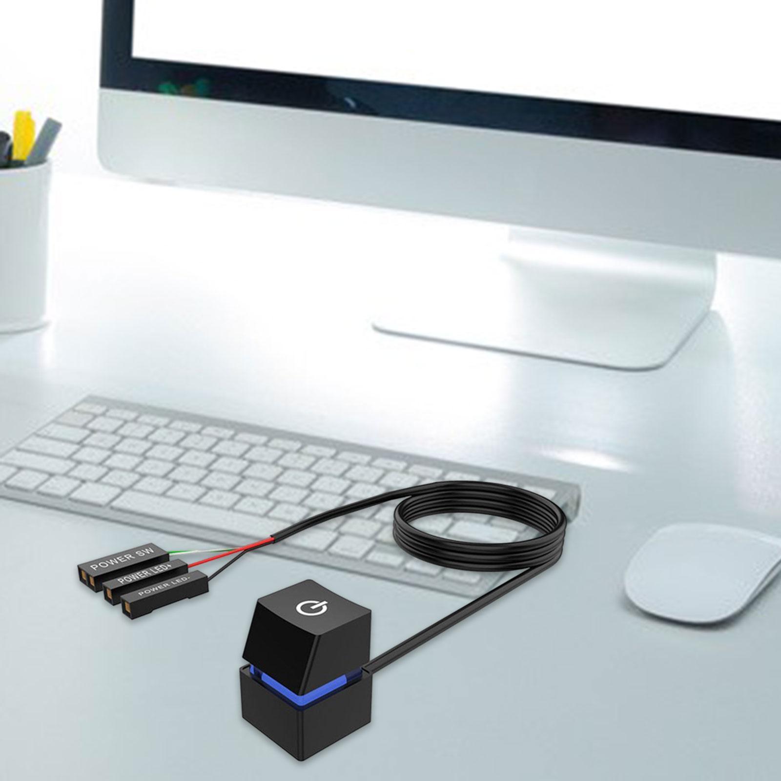 Power on Off Button with Extension Cable External Remote Switch Button for Desktop