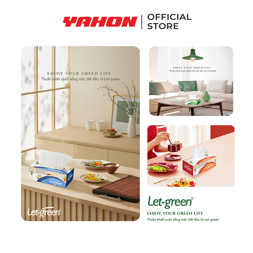 Combo 6 Hộp Khăn Giấy LET-GREEN, 160 Tờ/Hộp