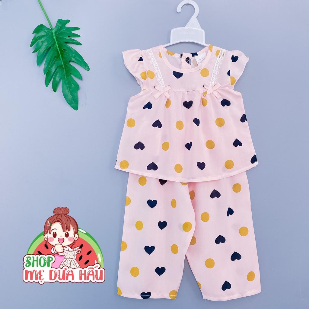 Bộ tole lanh bé gái, đồ bộ bé gái tay ngắn quần dài shop mẹ dưa hấu 8-32kg