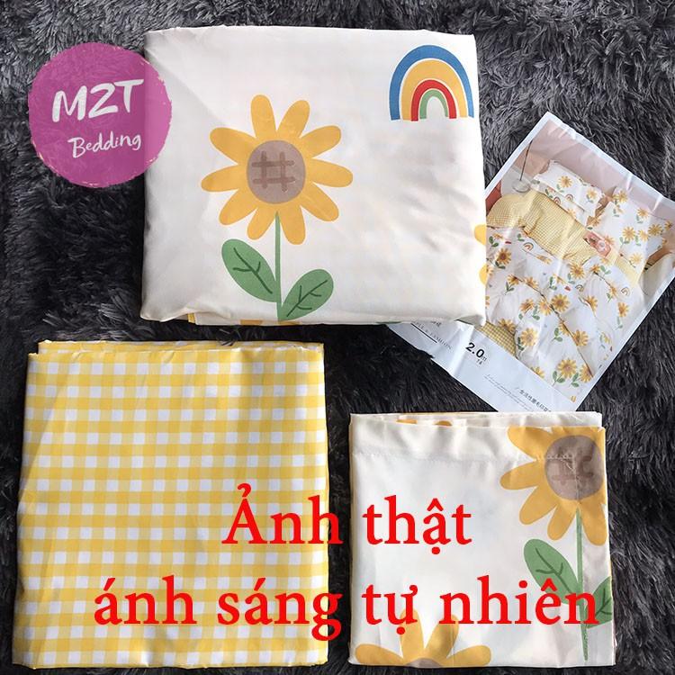 Bộ chăn ga gối Cotton poly M2T bedding Hoa cầu vồng, vỏ chăn mền, drap giường và 2 vỏ gối