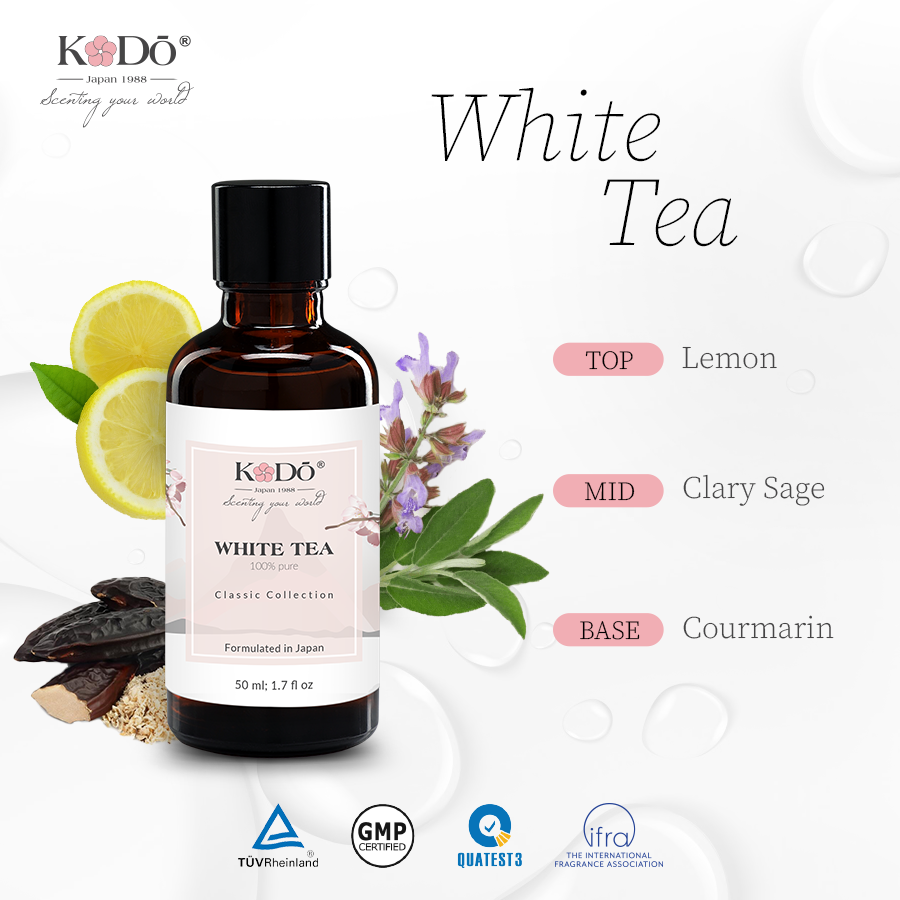 Tinh Dầu Nước Hoa Nguyên Chất Kodo White Tea Classic Collection Hương Thơm Tươi Mát, Ngọt Ngào, Tinh Tế