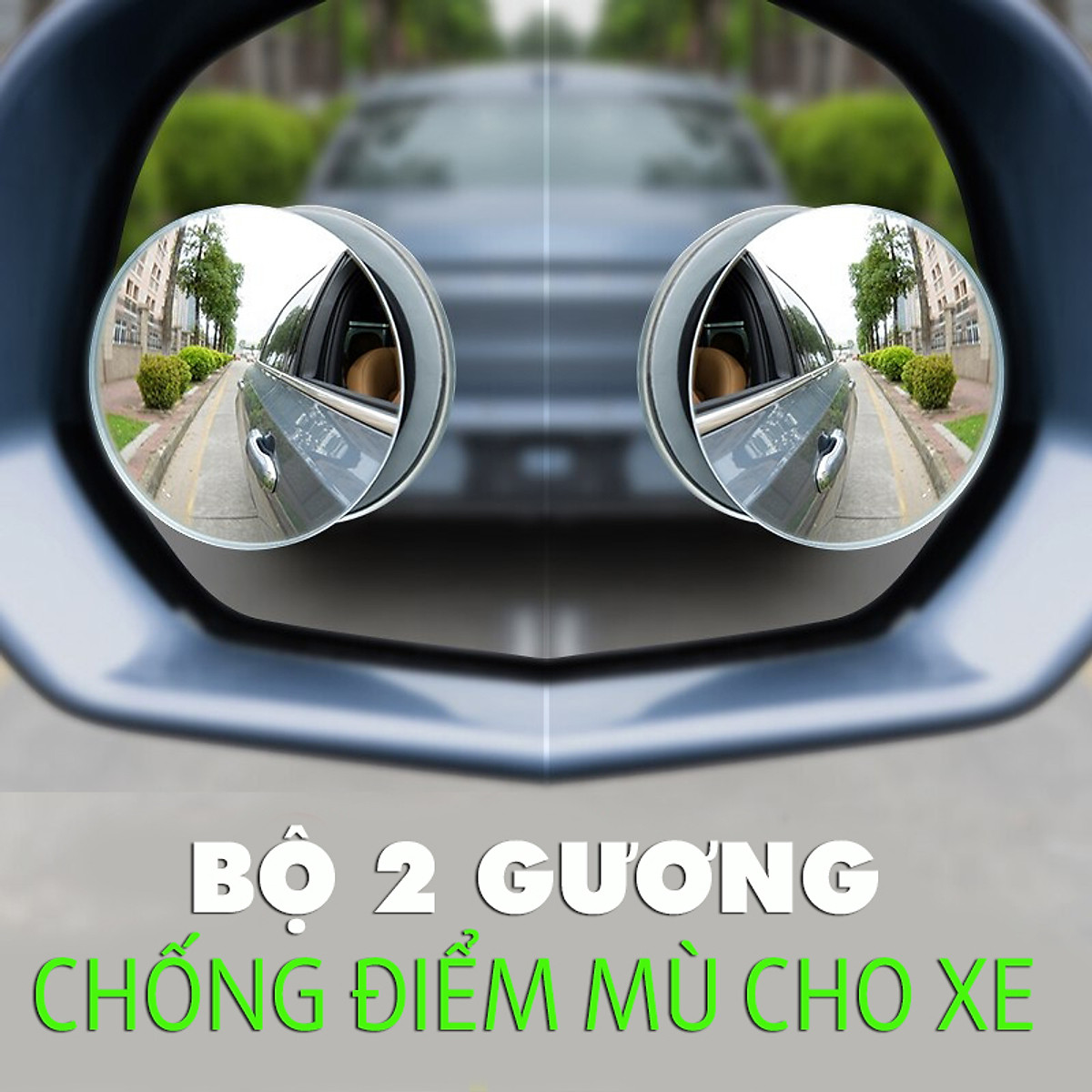 Bộ 2 gương lồi tràn viền xoay 360 độ gắn cho kính gương chiếu hậu tránh điểm mù cho xe Hơi, Xe Ô tô - Hàng nhập khẩu