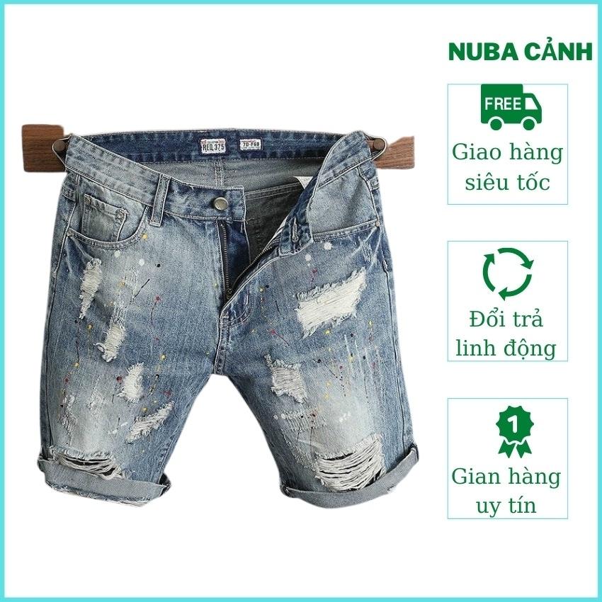 Quần short jean nam chất bò cá tính trẻ trung, NUBA 303