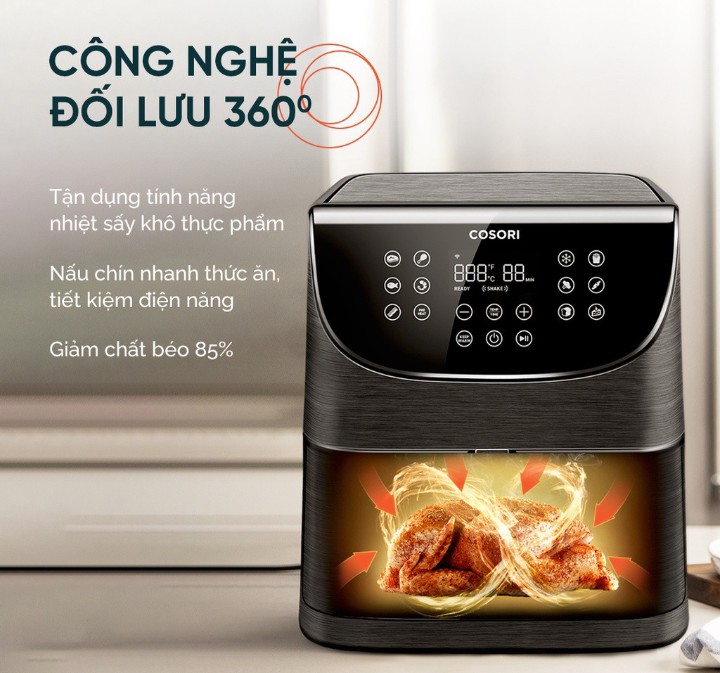 Nồi Chiên Không Dầu Thương Hiệu Mỹ COSORI CS158-AF 5.5L - Có kết nối Wifi - Hàng Chính Hãng