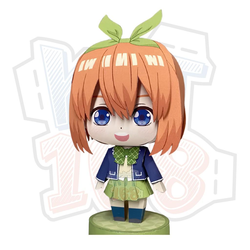 Mô hình giấy Anime Chibi Yotsuba Nakano - Nhà có 5 nàng dâu (5 Toubun no Hanayome) + kit hộp trang trí