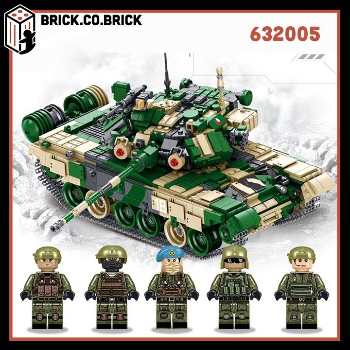 Xếp hình kiểu MILITARY ARMY Xe Tăng Chủ Lực Nga Đồ chơi Lắp Ráp Russian Tank 632005