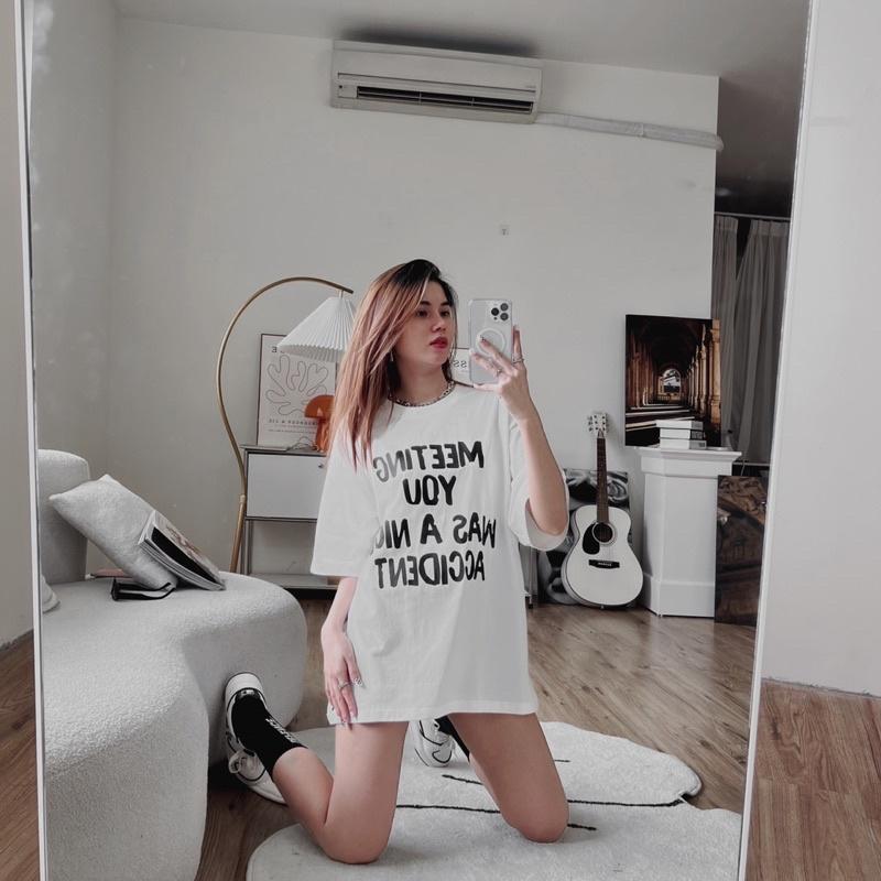 Áo thun ALTHOUGH form unisex, in chữ, chất vải Cotton 100% thoáng mát