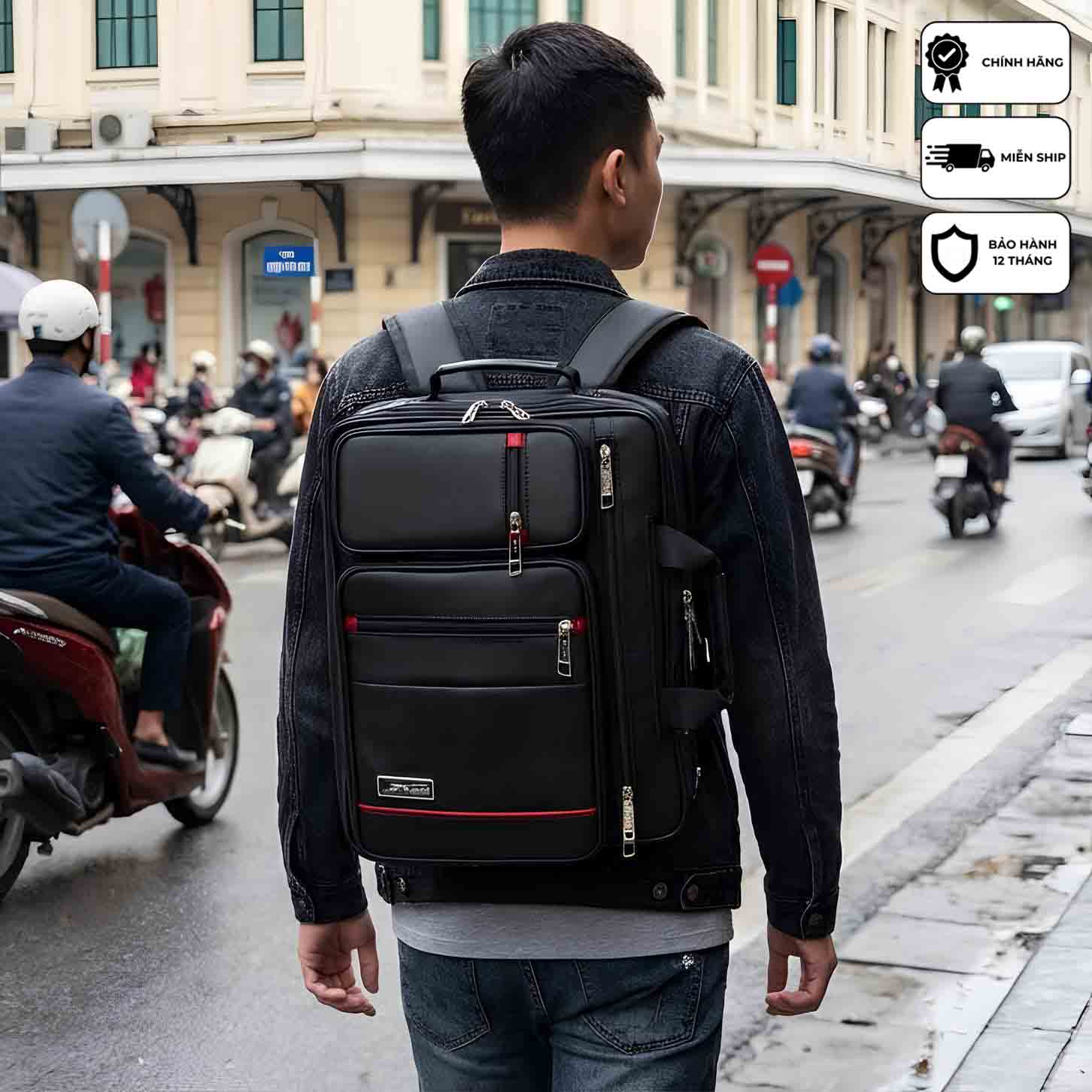 Cặp Học Sinh Cấp 2, Cấp 3, Có Ngăn Đựng Bình Nước, Cặp Đa Năng Có Quai Balo Cất Gọn Xbags Pride Xb 4102