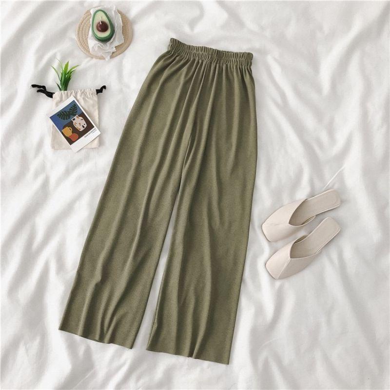 Quần len tăm ống suông culottes
