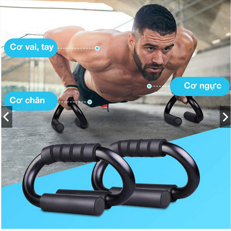 Dụng Cụ Tập Hít Đất Push Up Stand (Đen Phối Cam)