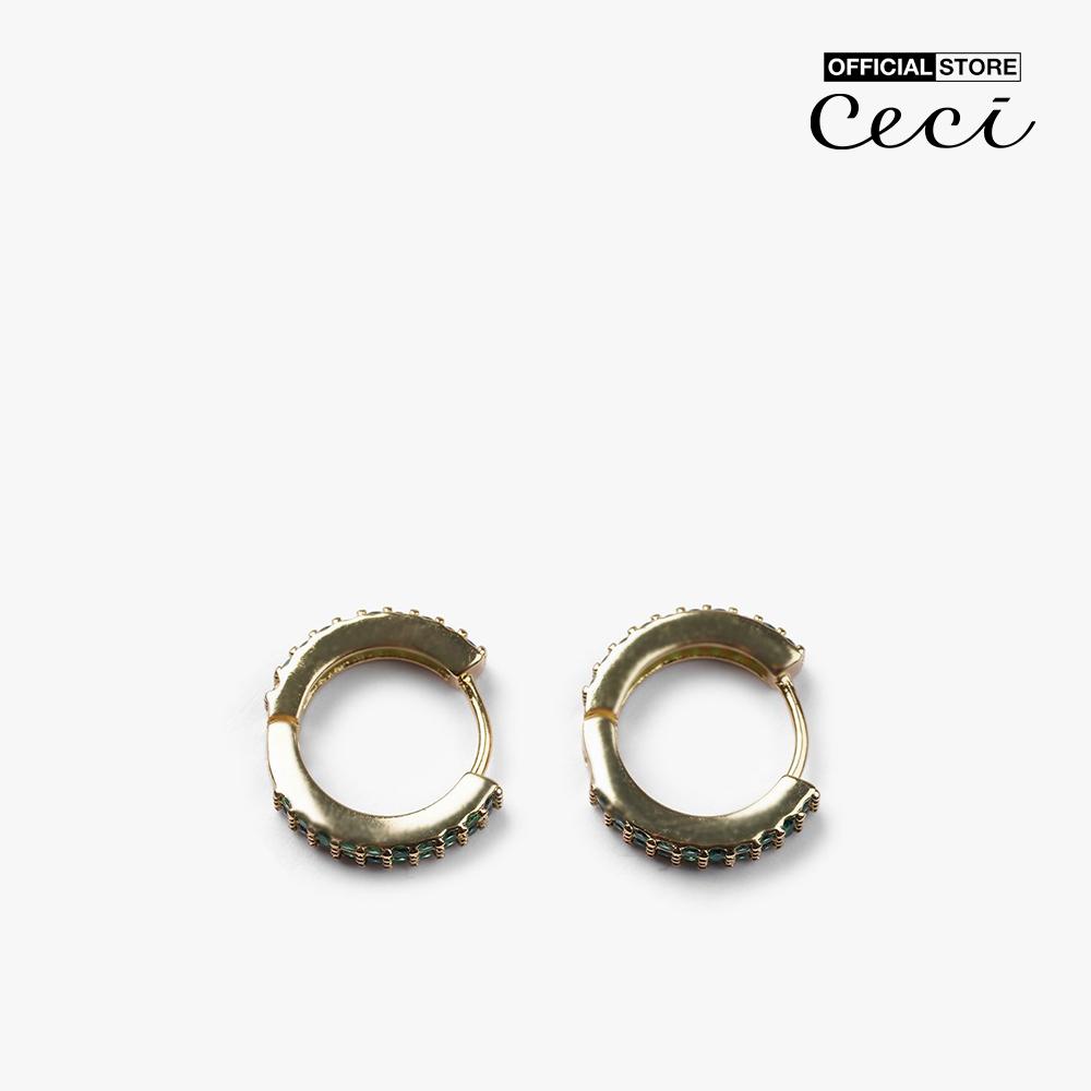 CECI - Khuyên tai nữ khoen tròn bản to đính đá thời trang CC1-07000127