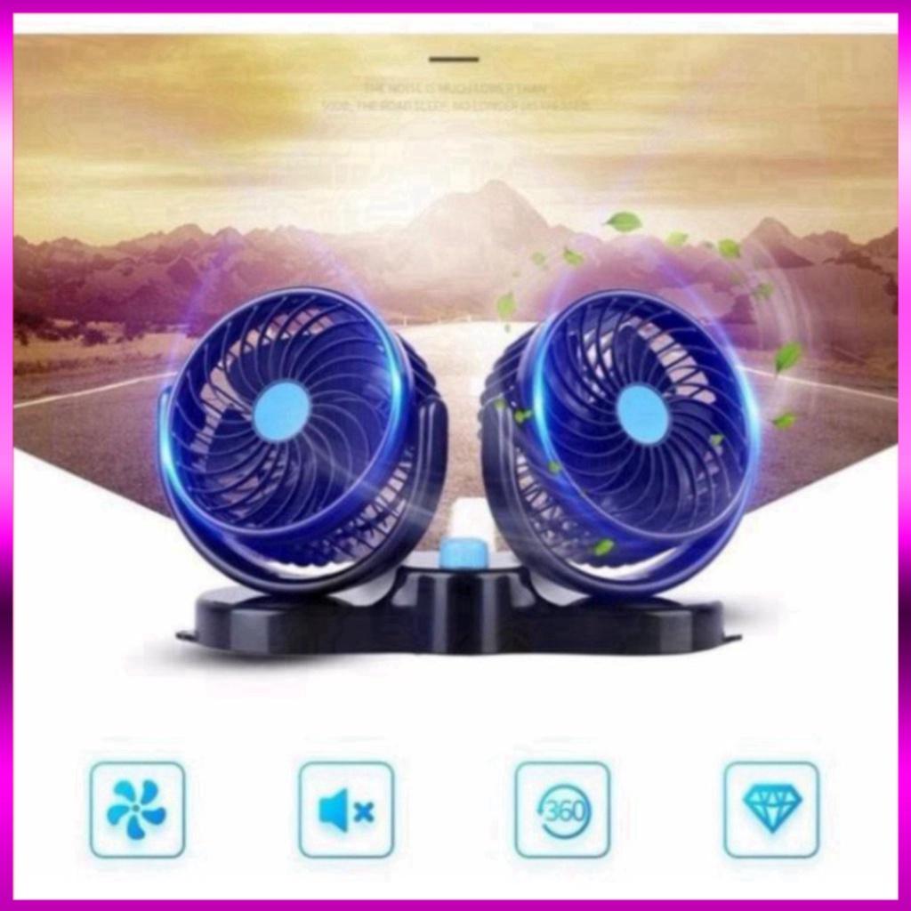 Quạt máy đôi mini 12v cho ô tô