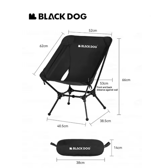 Ghế gấp gọn siêu nhẹ hợp kim nhôm 7075 có nắp đậy chân Blackdog CBD2450JJ020