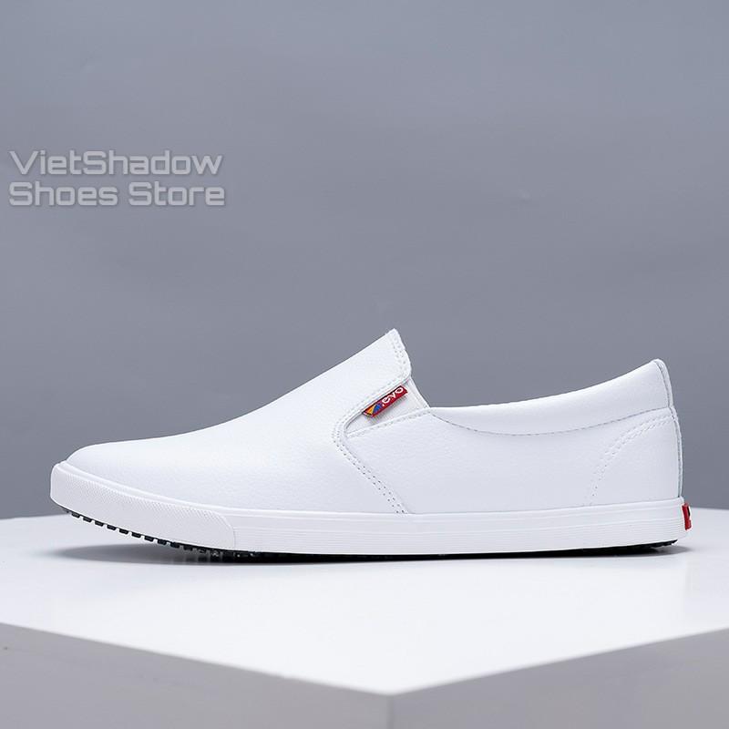 Slip on da nam - Giày lười da nam cao cấp thương hiệu LEYO - Da PU 3 màu đen, trắng và xanh navy - Mã SP A5192