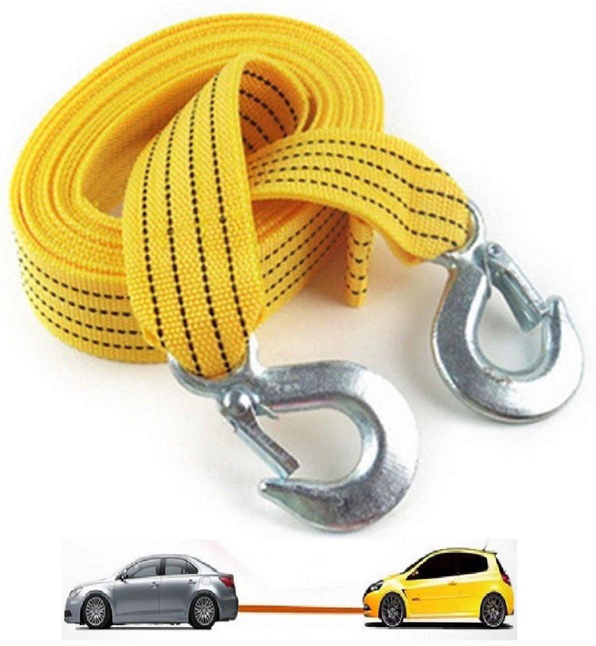 Dây cáp kéo ô tô siêu bền loại 3m - 3 TẤN màu VÀNG, cáp kéo cứu hộ xe hơi