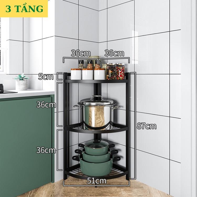 Kệ góc tường gập gọn đa năng để đồ nhà bếp thông minh 3/4/5 tầng tiện lợi_Nutosan