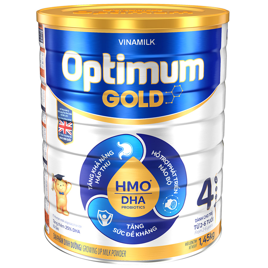 Sữa bột VinamilkOptimum Gold Step 4 Hộp Thiếc 1450g