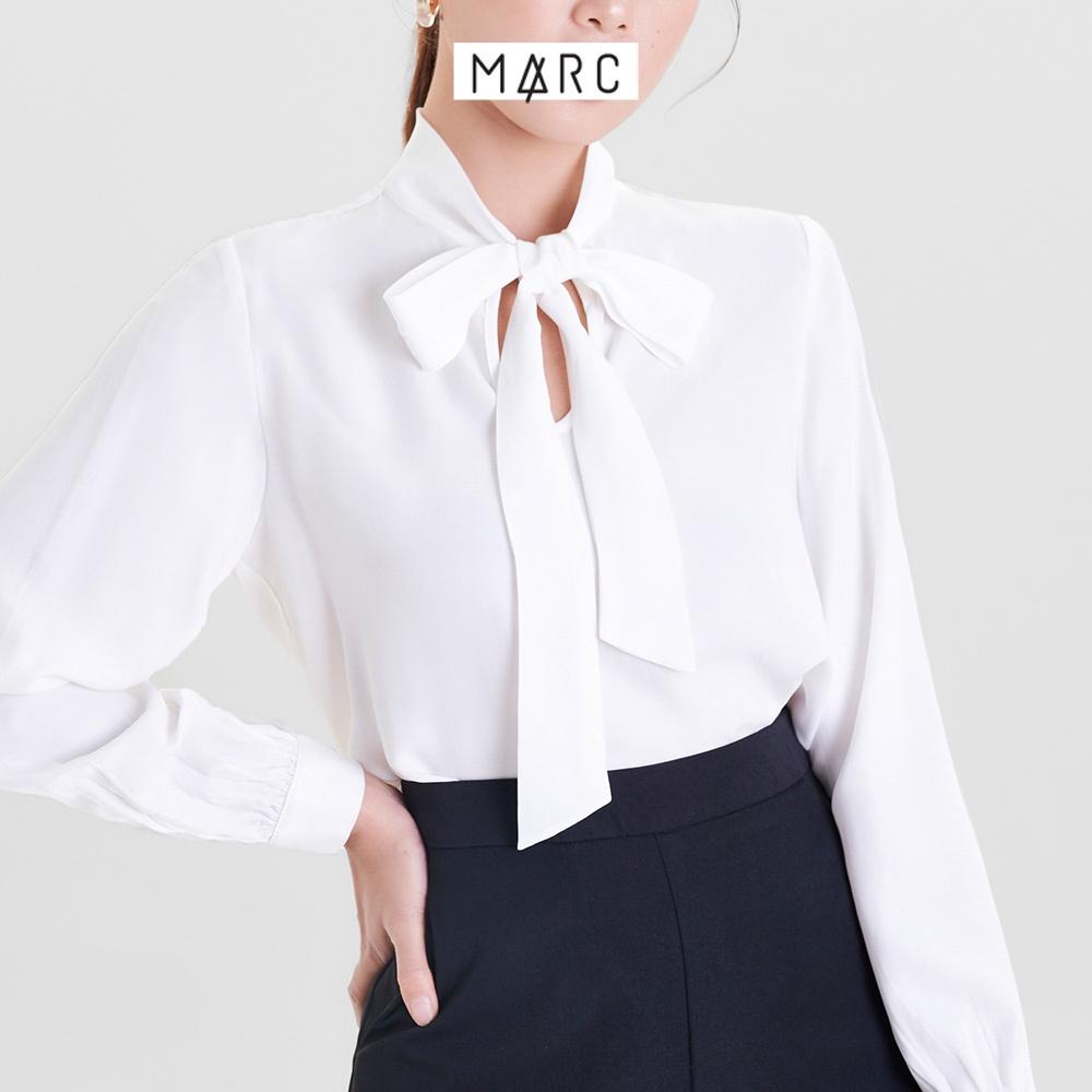 Áo kiểu sơ mi nữ MARC FASHION tay dài thắt nơ CBMX019822