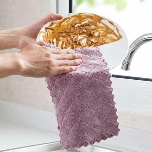 Set 5 khăn lau đa năng hai mặt , khăn răng cưa thấm hút cực tốt