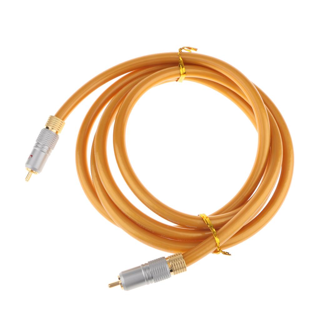 Gold Digital Audio Video Coaxial Cable RCA To RCA Male 75ohm Coax Wire Cord