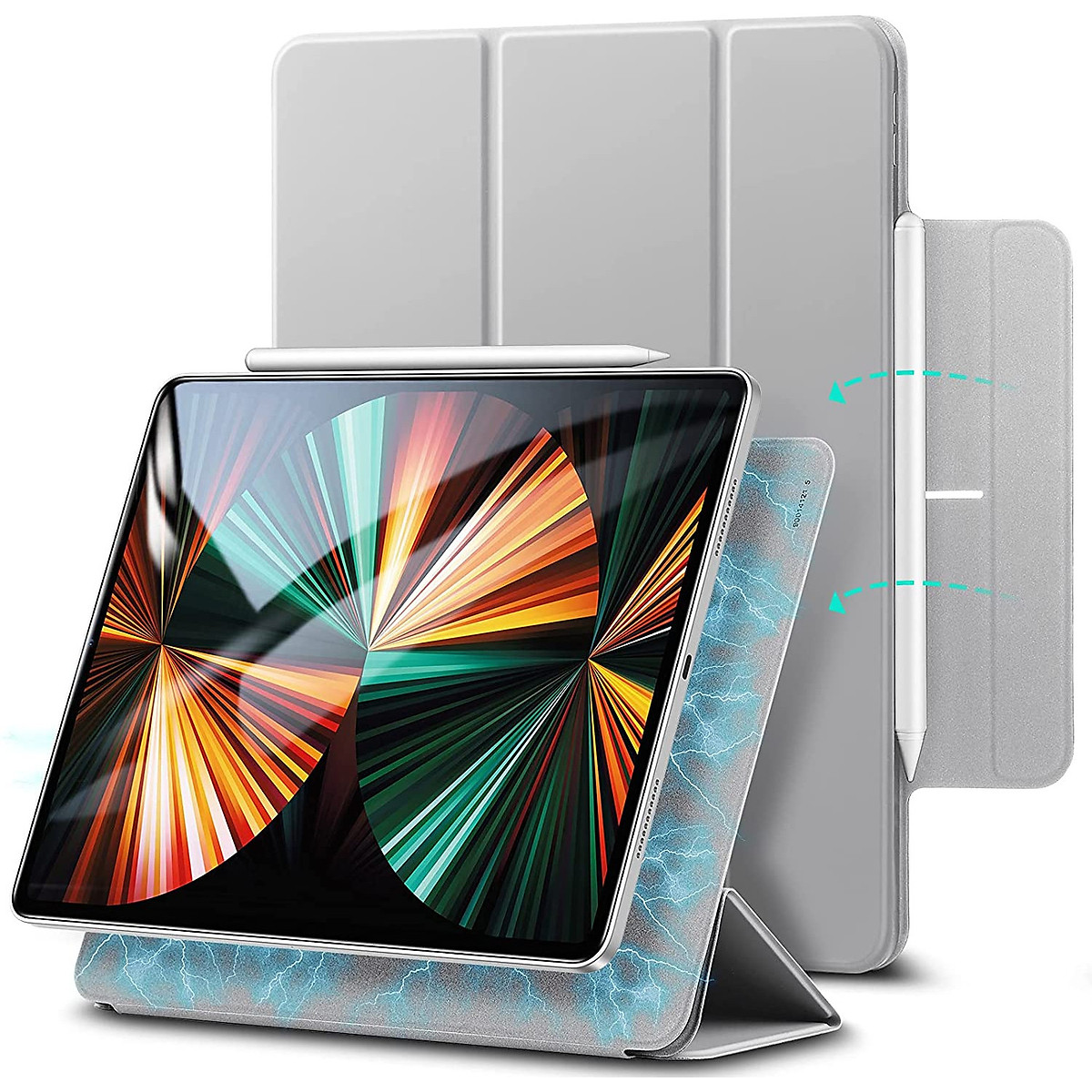 Bao Da Dành Cho Ipad Pro 11 Inch 20212022 Và Ipad Pro 12.9 Inch 20212022 Esr Rebound Magnetic Slim Case - Hàng Nhập Khẩu - Xám - Ipad Pro 11 Inch 2022