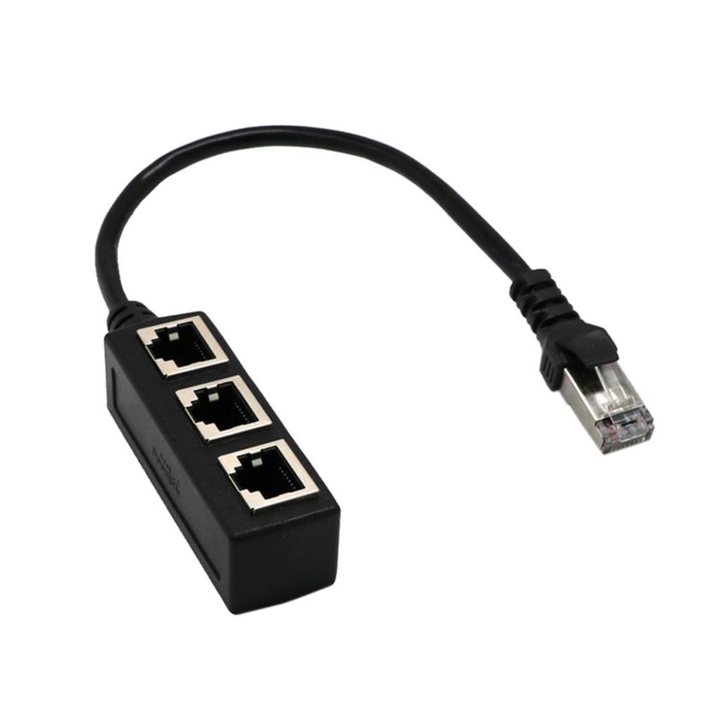 RJ45 Y Splitter Adapter 1 to 3 Port for CAT 5/CAT 6 LAN Ethernet Socket