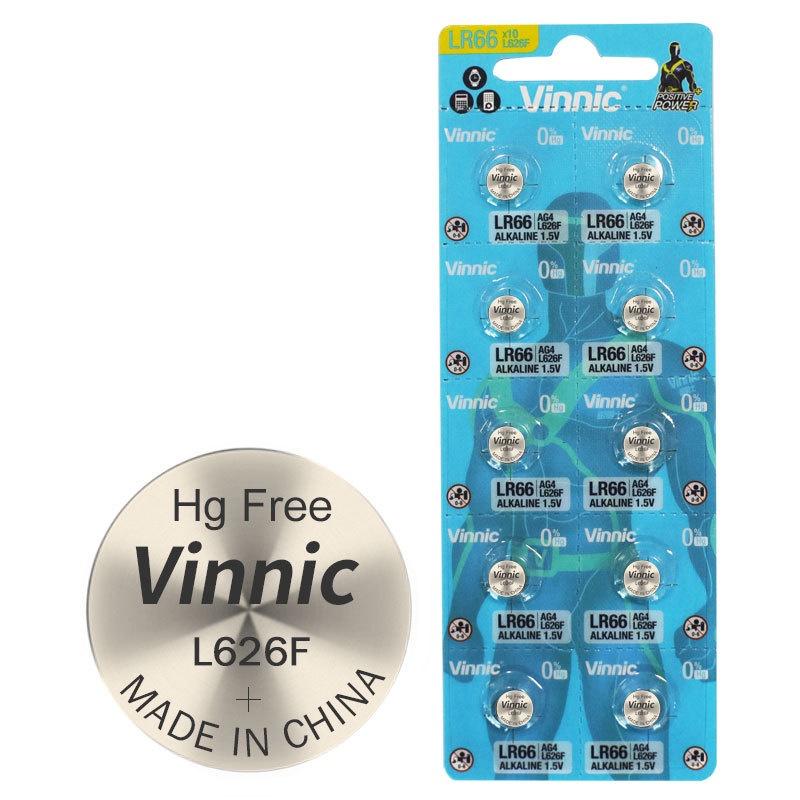 Vỉ 10 viên Pin đồng hồ VINNIC L626F LR66 LR626 AG4 Chính Hãng