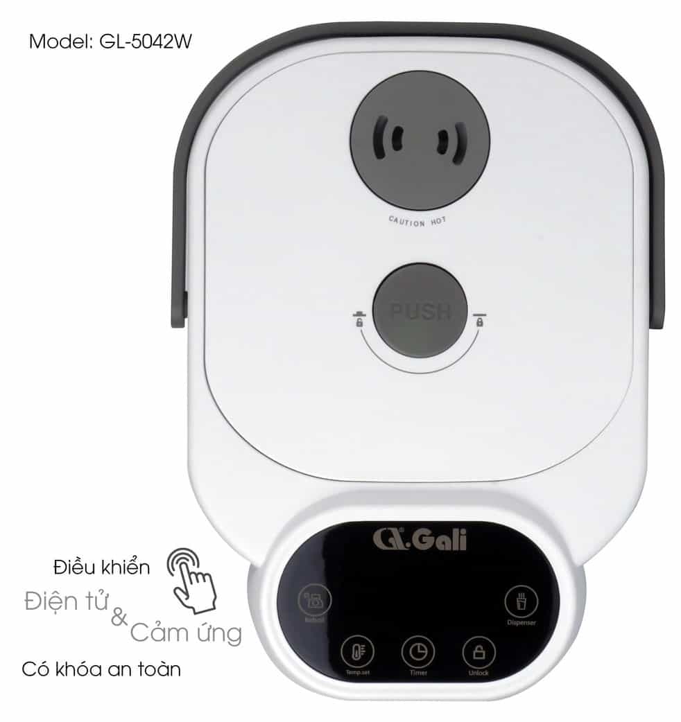 Bình Thuỷ Điện Gali GL-5042W Dung tích 4,2L nhỏ gọn, Thân bằng nhựa nguyên sinh cao cấp, lòng trong bằng Inox 304 dày chất lượng. Hàng chính hãng chất lượng cao bảo hành 24 tháng.