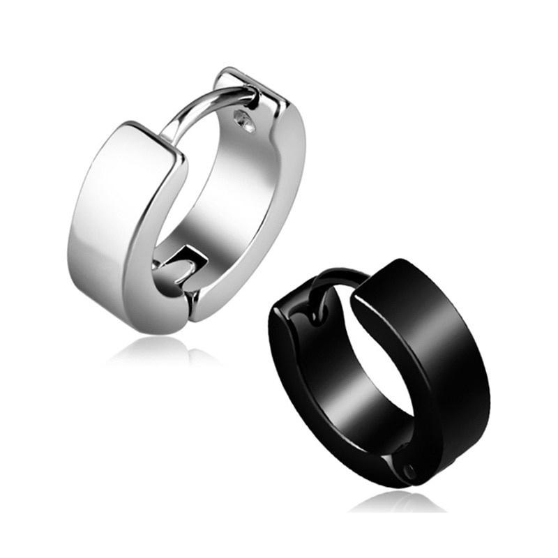 1 Chống Dị Ứng Titanium Thép Bông Tai PUNK ROCK Bông Tai Nam Trang Sức Thời Trang Nữ Vòng Tròn Nhỏ Tròn Bông bông Tai