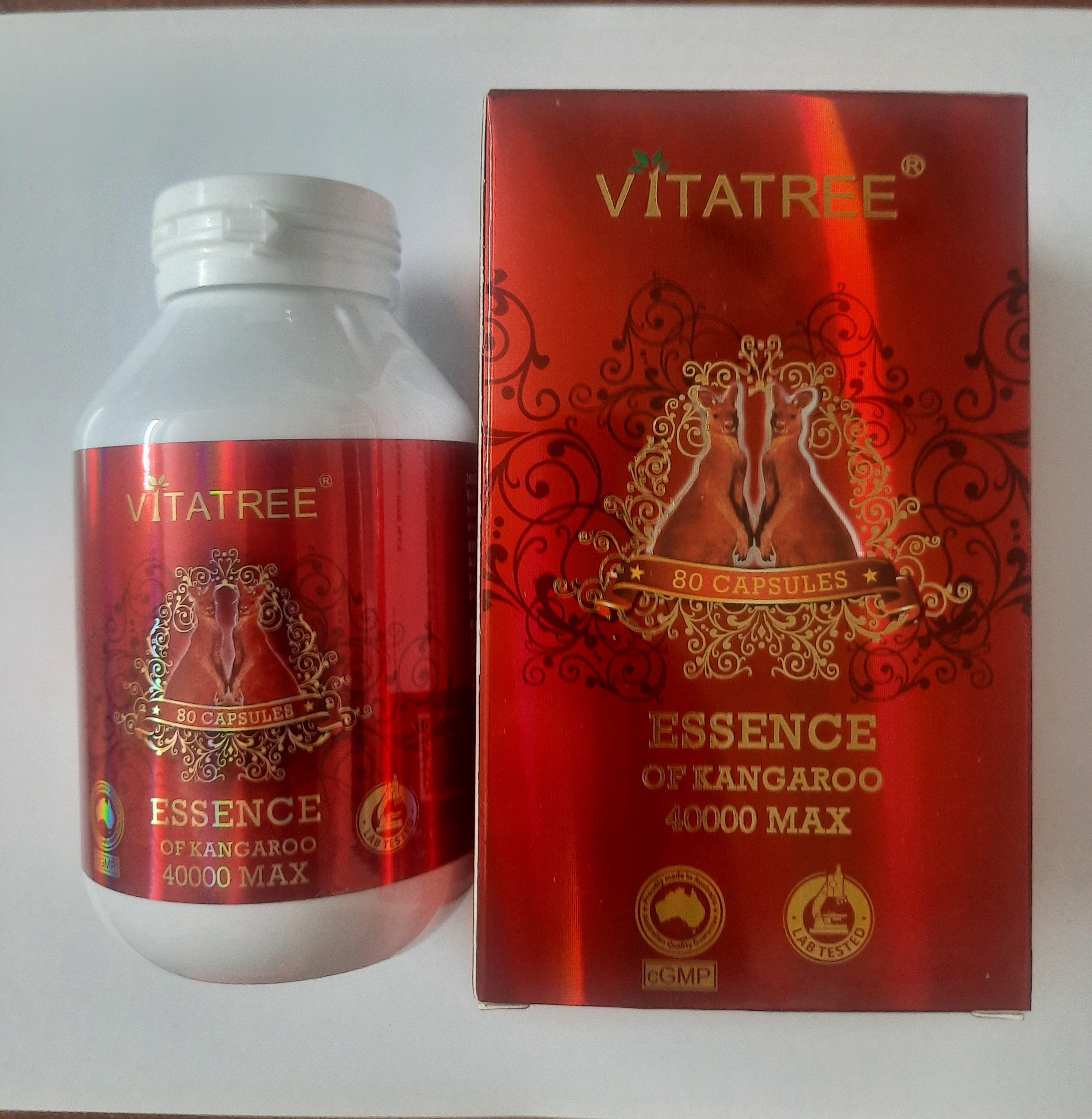 Vitatree ESSENCE OF KANGAROO 40000 -Hộp 80 Viên- Tăng Cường Sinh Lý Nam Giới