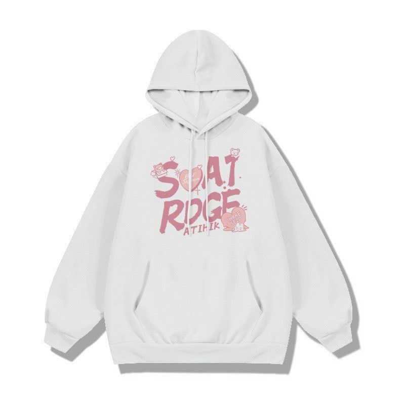 Áo Hoodie Nỉ Soat Chữ Hồng Hàn Quốc Dài Tay Có Mũ, Áo Hoodie Nỉ Có Mũ SOAT Chữ Hồng Form Rộng Kiểu Dáng Hàn Quốc Dễ Thương, áo khoác hoodie cặp đôi