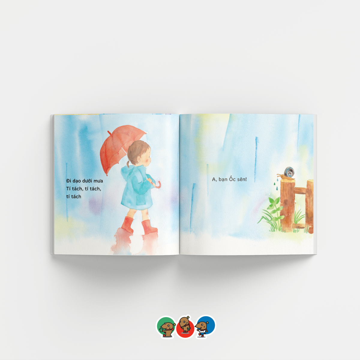 Sách Ehon cho bé 1-3 tuổi - Đi dạo dưới mưa