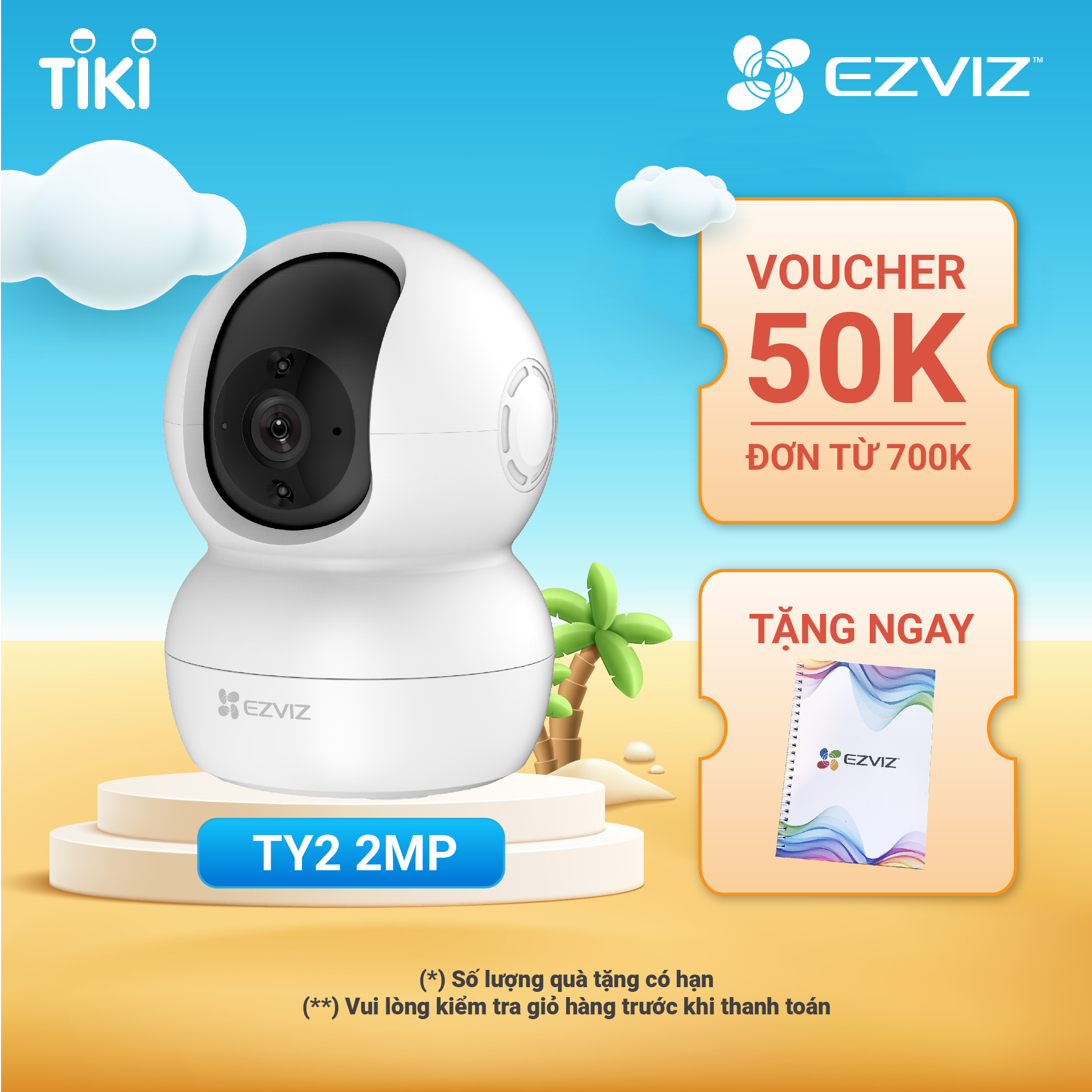 Camera Wi - Fi Ezviz Ty2 Trong Nhà, Quay 360 Độ, Fhd 1080P, Đàm Thoại 2 Chiều - - Hàng Chính Hãng