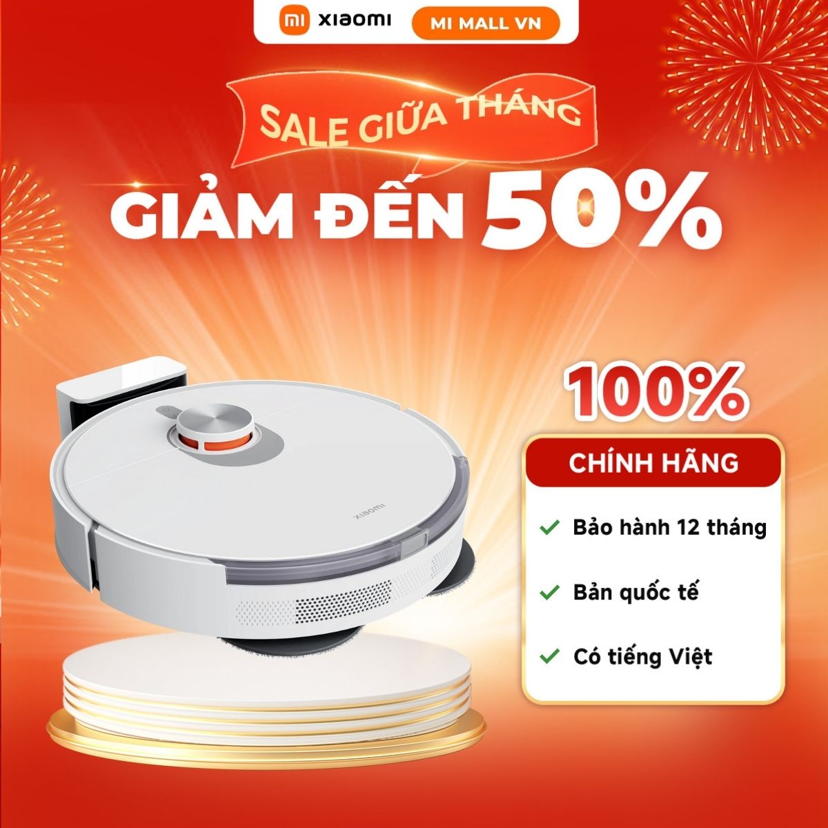 Robot Hút Bụi Lau Nhà 2in1 Xiaomi Robot Vacuum S20+ White | Lực hút mạnh 6000Pa | Hàng Chính Hãng