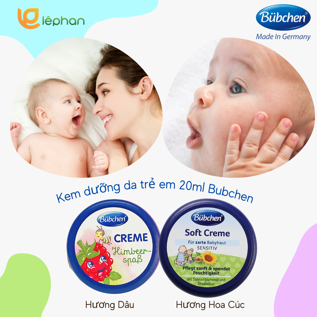 Kem dưỡng da cho bé kem chống nẻ Bubchen 20ml hương dâu hàng Đức