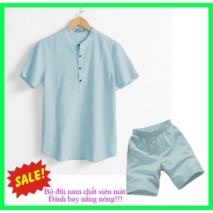 SET BỘ QUẦN ÁO NAM MẶC NHÀ VẢI ĐŨI CAO CẤP MẶC MÁT BỘ ĐŨI NAM
