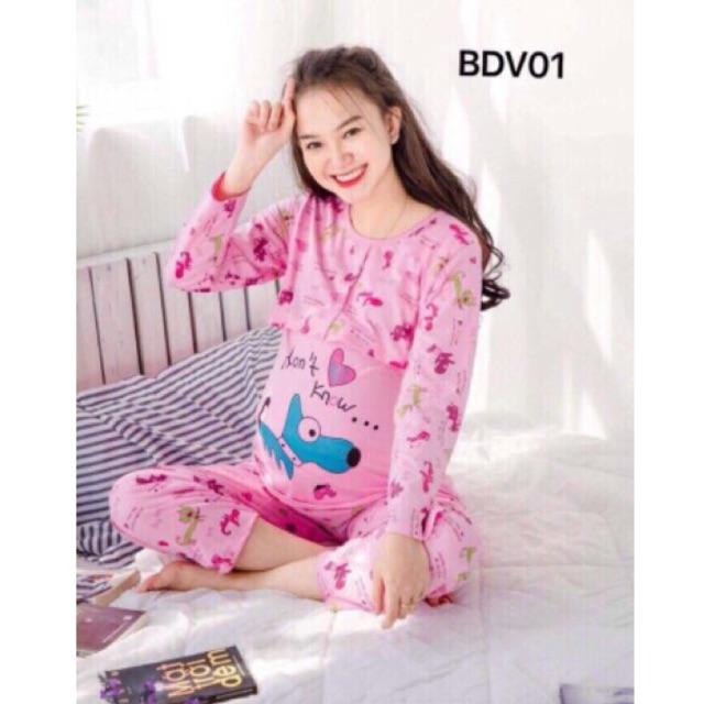 Bộ bầu và sau sinh chất cotton lật li cho bé ti