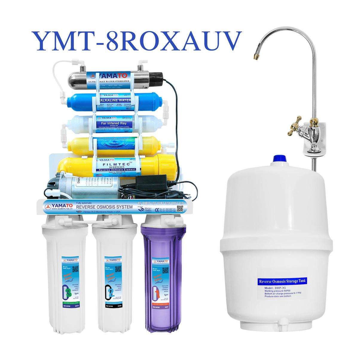 Máy lọc nước R.O YAMATO 8 cấp lọc có đèn UV - YMT-8ROXAUV - Hàng chính hãng