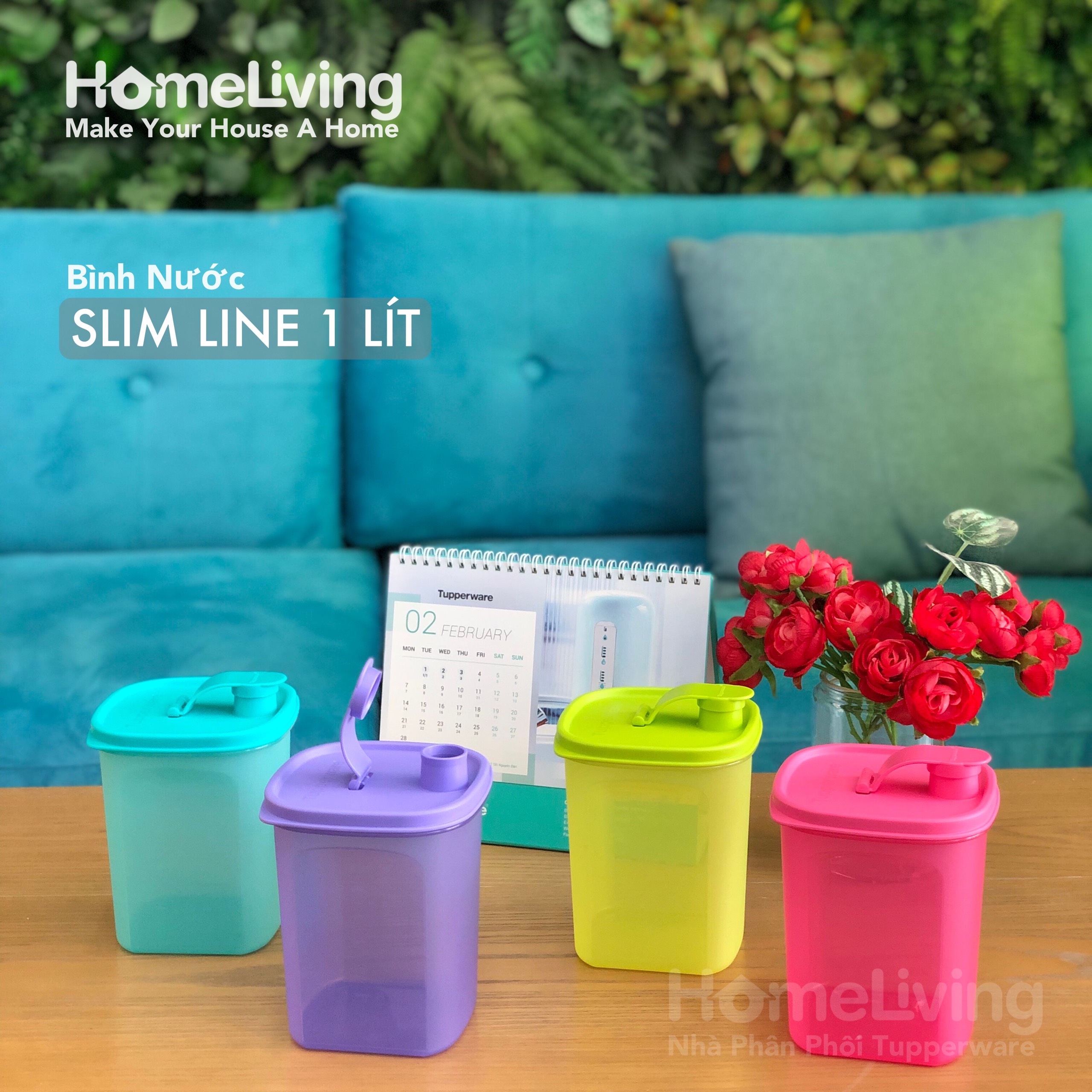 Bình Đựng Nước Tupperware Slim Line 1L